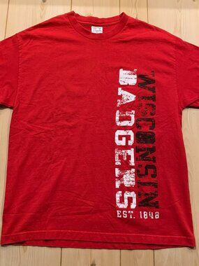 Vintage Y2K TCX Wisconsin Badgers NCAA College University Sports T-Shirt XL